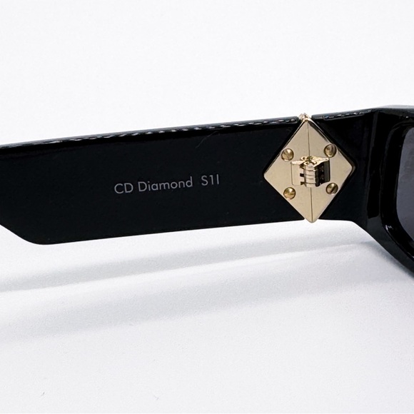 NEW DIOR CD DIAMOND S1I 10A0 SUNGLASSES SQUARE BLACK UNISEX EYEWEAR - Picture 9 of 11